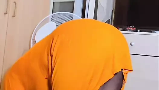 Ebony without panties