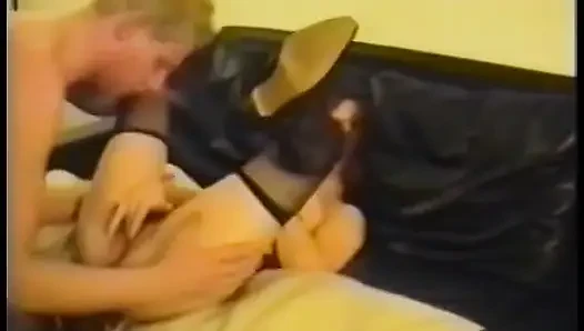 Sexy whore in red lingerie gets her tight pussy filled with a massive cock