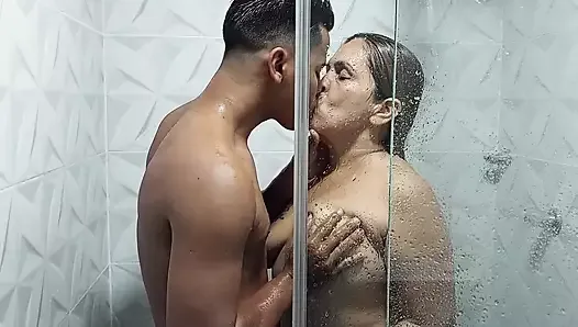 I fuck my stepmom's slut in the shower. Part 1
