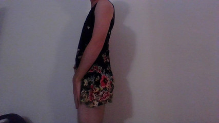 Cute summer dress crossdresser having a good time