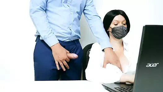 Fucking office manager. Gave to fuck legs, boobs, And loudly orgasmed from anal sex