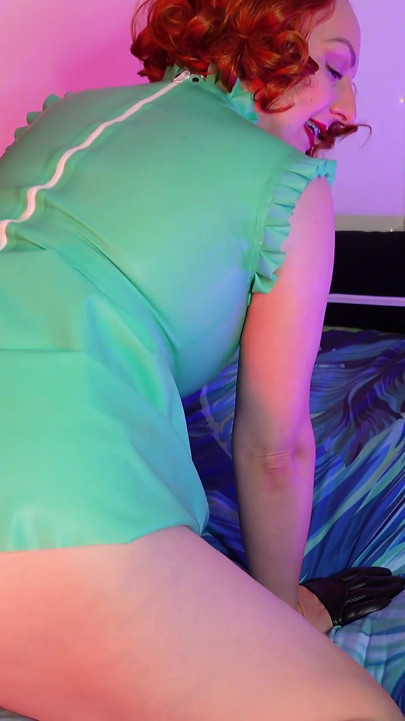 Airballoon latex fetish video, femdom POV humiliation