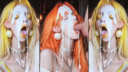 Bölüm 2: Anime karakterleri yüzlerini tamamen dölle kaplıyor.