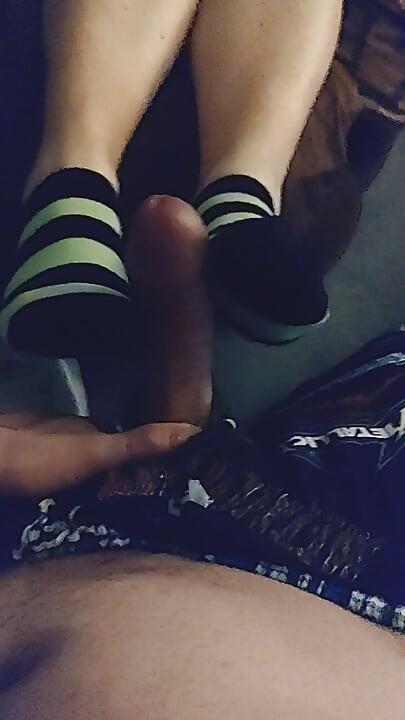 Extremt sexig ankel Sockjob &Sock handjob