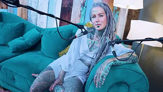 I talk about G - Grattitude- ASMR podcast SFW talking goth skinny girl dreadlocks tattoo model inked girl