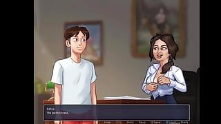Summertime saga - jungfräuliche russin von großem schwanz gefickt - animiertes porno-spiel