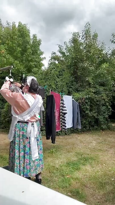 U vintage odjeći sobarice za jedan dan