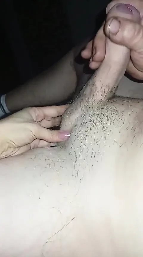 I'm both jerking a paw, helping him finish on her ass