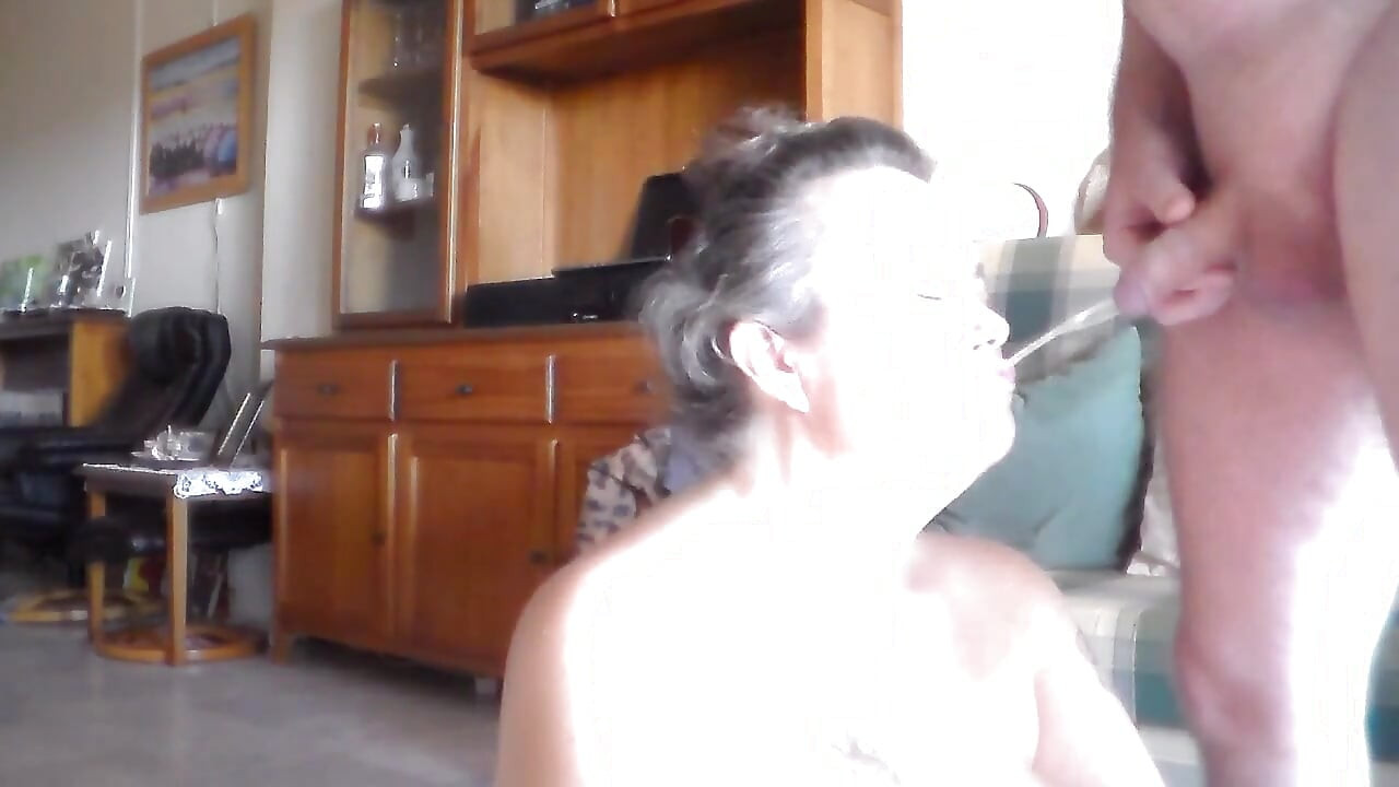 John is peeing on Jen's face and into her mouth