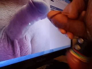 Tribute to Nicearse jacking my small curved cock  no cum