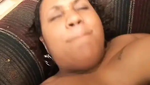 Sexy black chubby on the big black penis...cum in mouth