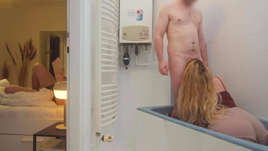 Shy Stepson Accidentally Get An Erection During Shower While Stepmom Watches And Stepdad Is In The Other Room