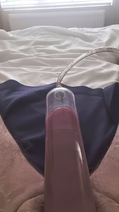 Penis pump trying to cum