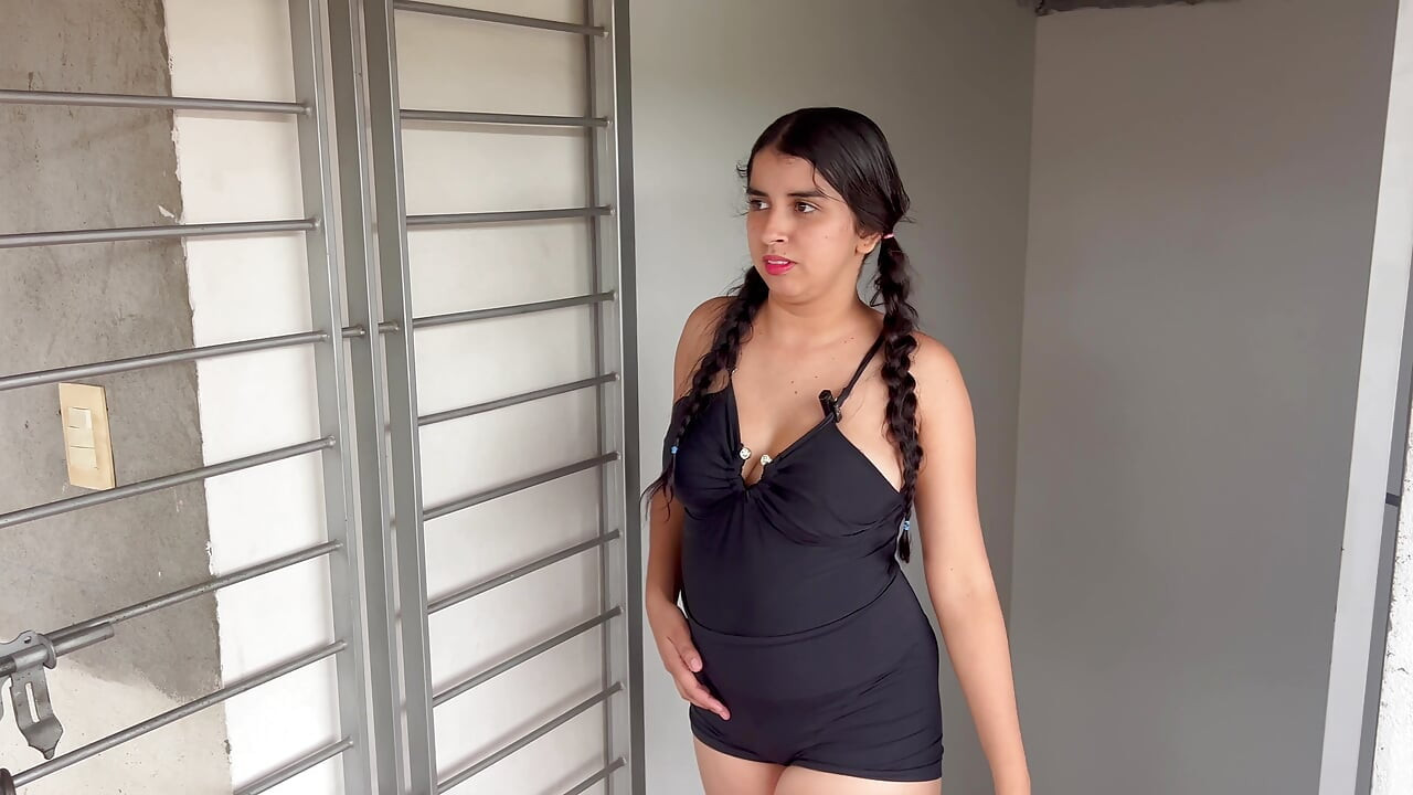 My stepsister catches me masturbating and I fuck her tight pussy