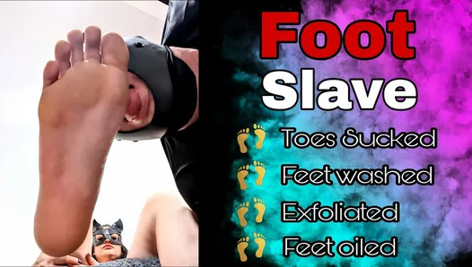 Femdom Foot Slave Sexy Feet Worship Miss Raven Training Zero FLR Oil Massage Toe Sucking Stockings Bondage BDSM Gagging