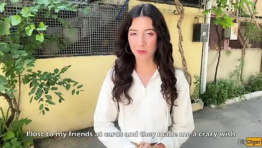 Girl Asks to Cum on Her Face for Cumwalk on the Streets - Blowjob