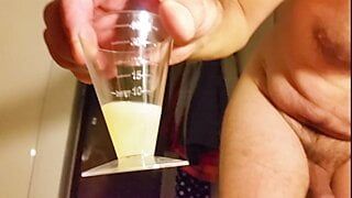 Wife milks his prostate through a silicone sound
