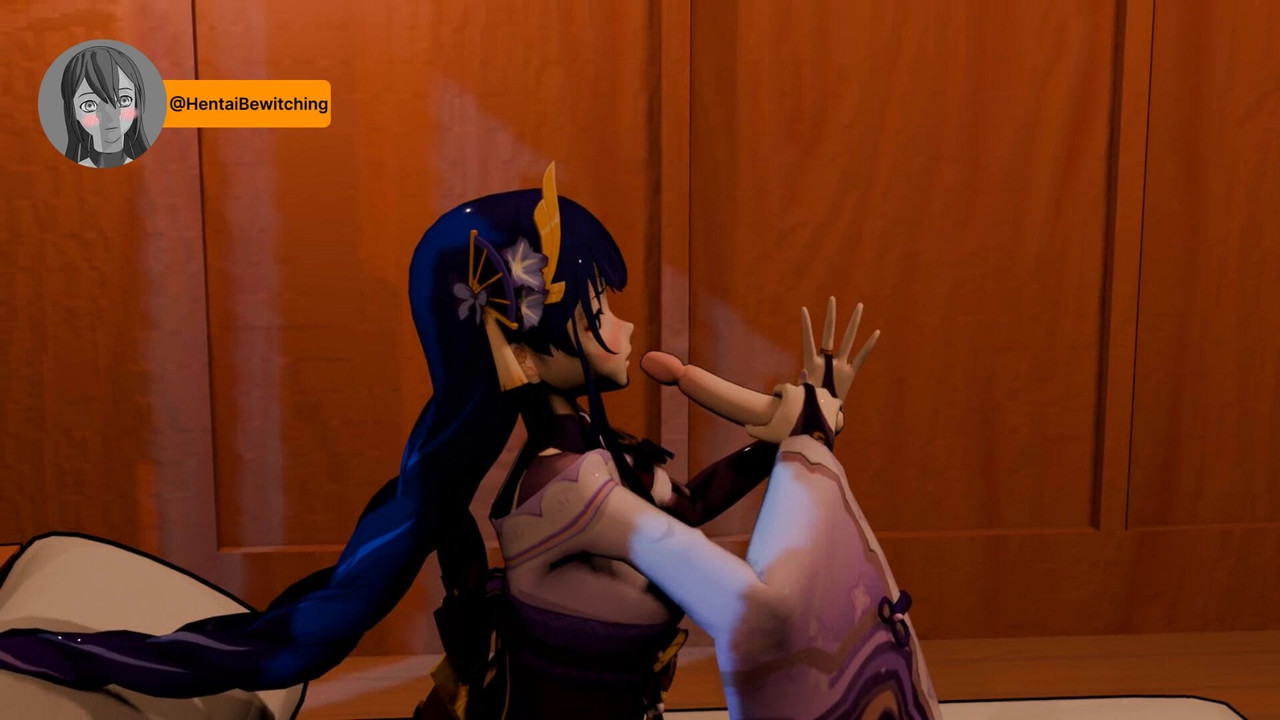Raiden Shogun give handjob and blowjob Animation 3D Genshin Impact
