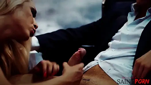 Blonde Bombshell Sucks and Rides a Massive White Dick