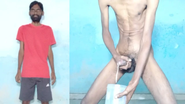 Rajesh Playboy 993 Masturbating Big Cock and Cumming in the Jar Stroking Dick Spanking Butt