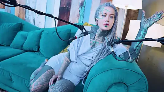 I talk about K - Kindness - ASMR podcast SFW talking goth skinny girl dreadlocks tattoo model inked girl