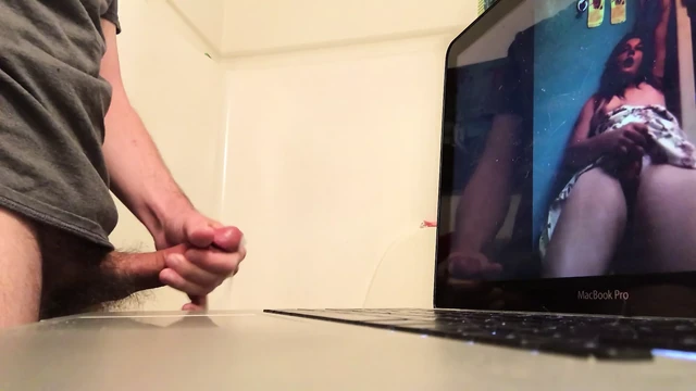 Jerking to porn in the bathroom till I cum