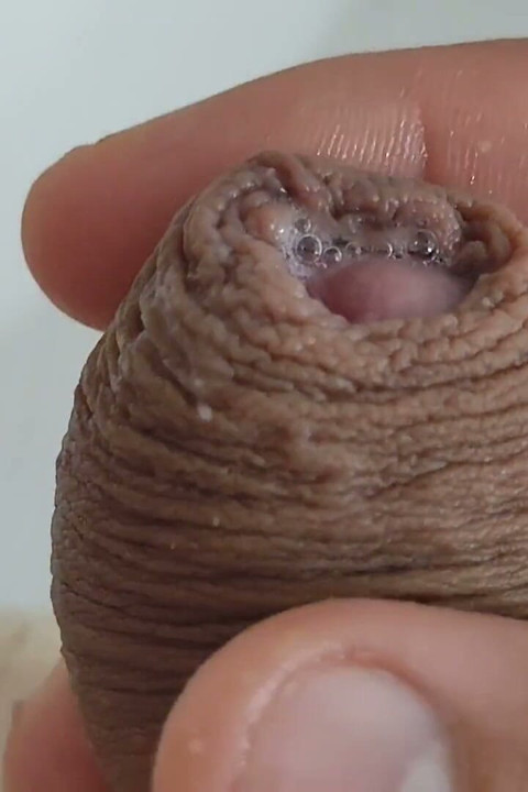 Uncircumcised Young Man Exploding Pre Cum in Sink.