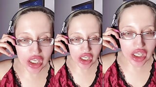 Asmr Paprika Pepper Eating - Asmr, Augenbrille, Gianess, Lippenstift, große Lippen, Mund, Essen, Gesichtsfetisch, lange Nägel