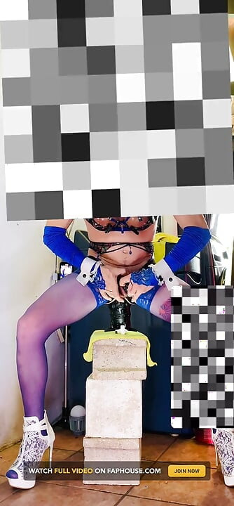 Horny Shemale with Big Silicone Tits Gets Fucked in the Ass Outside