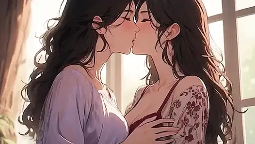 AI Generated Kissing Cartoon Content, Video Tanpa Sensor Gadis Anime 18 Tahun, Kartun Porno 3D closeup oleh Kiidzy Animates
