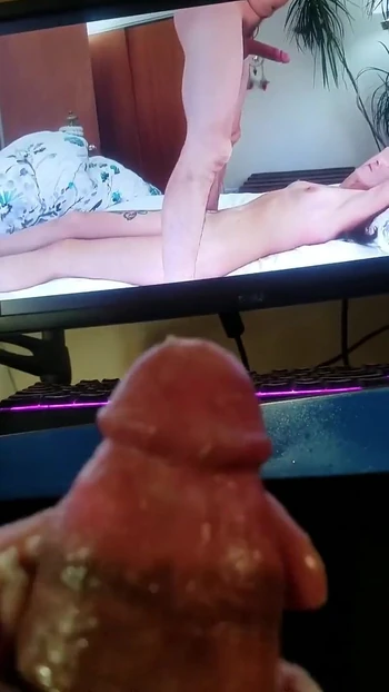 Tribute to my ex, Chastity. The video on the right screen was the day we met and her first porn