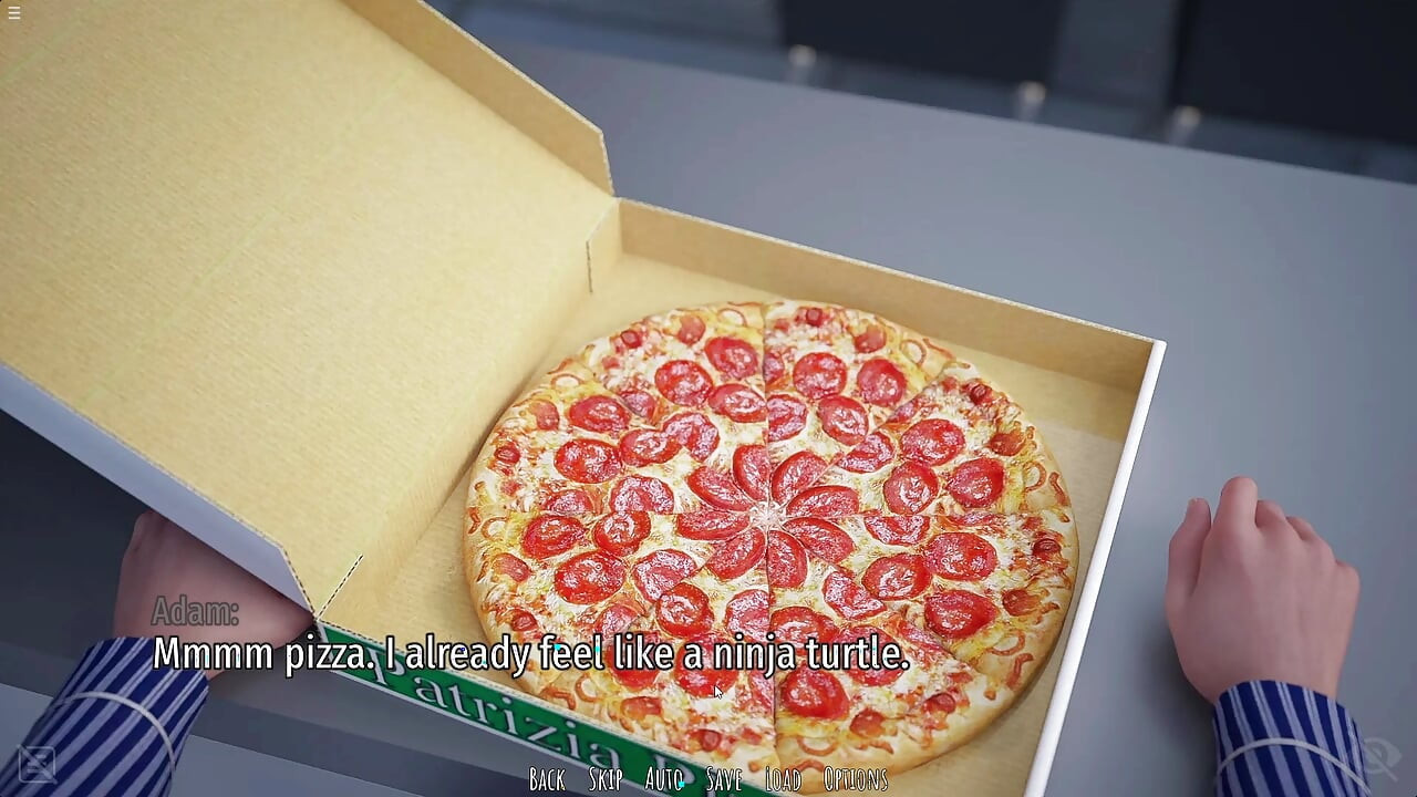 Meia-irmã seduz seu meio-irmão enquanto come pizza perto da piscina mostrando seus peitos e buceta