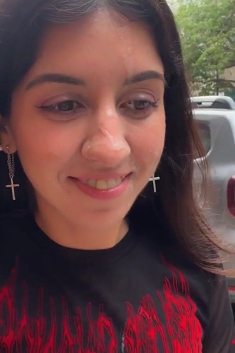 I Love to Walking Covered in Cum! Please Cum on My Face! - Public Cumwalk on Street