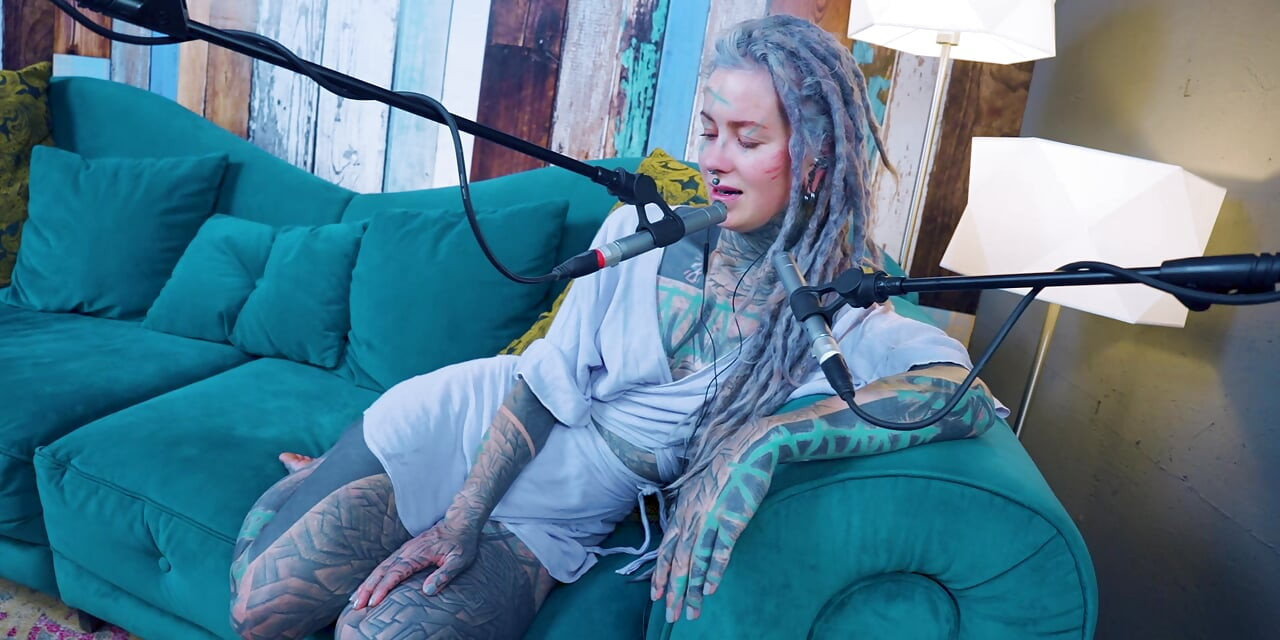 I talk about Z - zeal - ASMR podcast SFW talking goth skinny girl dreadlocks tattoo model inked girl
