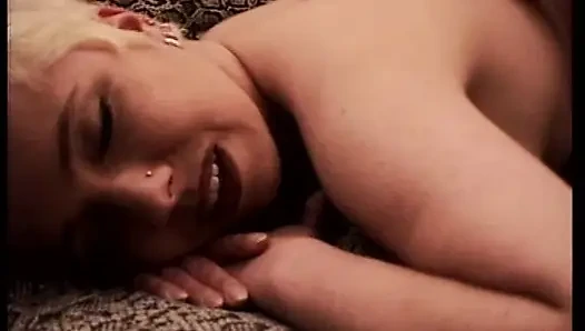 Sexy German blonde plays with toys and fucks horny couple