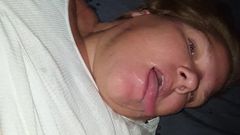 Bbw wife taking a huge facial