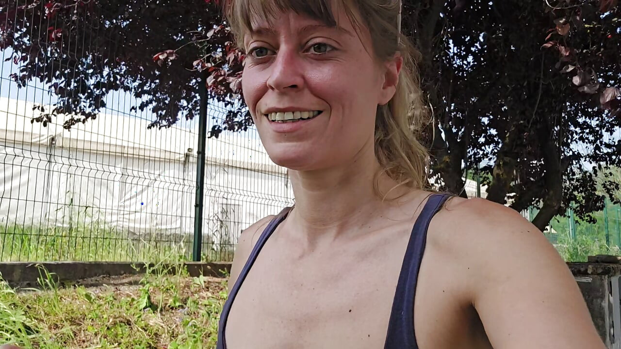 Sweaty Runner Comes Home, Catches Husband Watching Porn video and Jerking Off, Then Squirts on His Cock