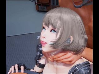 3D хентай: сексуальная девушка-минет с анальным сексом с анальным сексом с лицом Ahegao