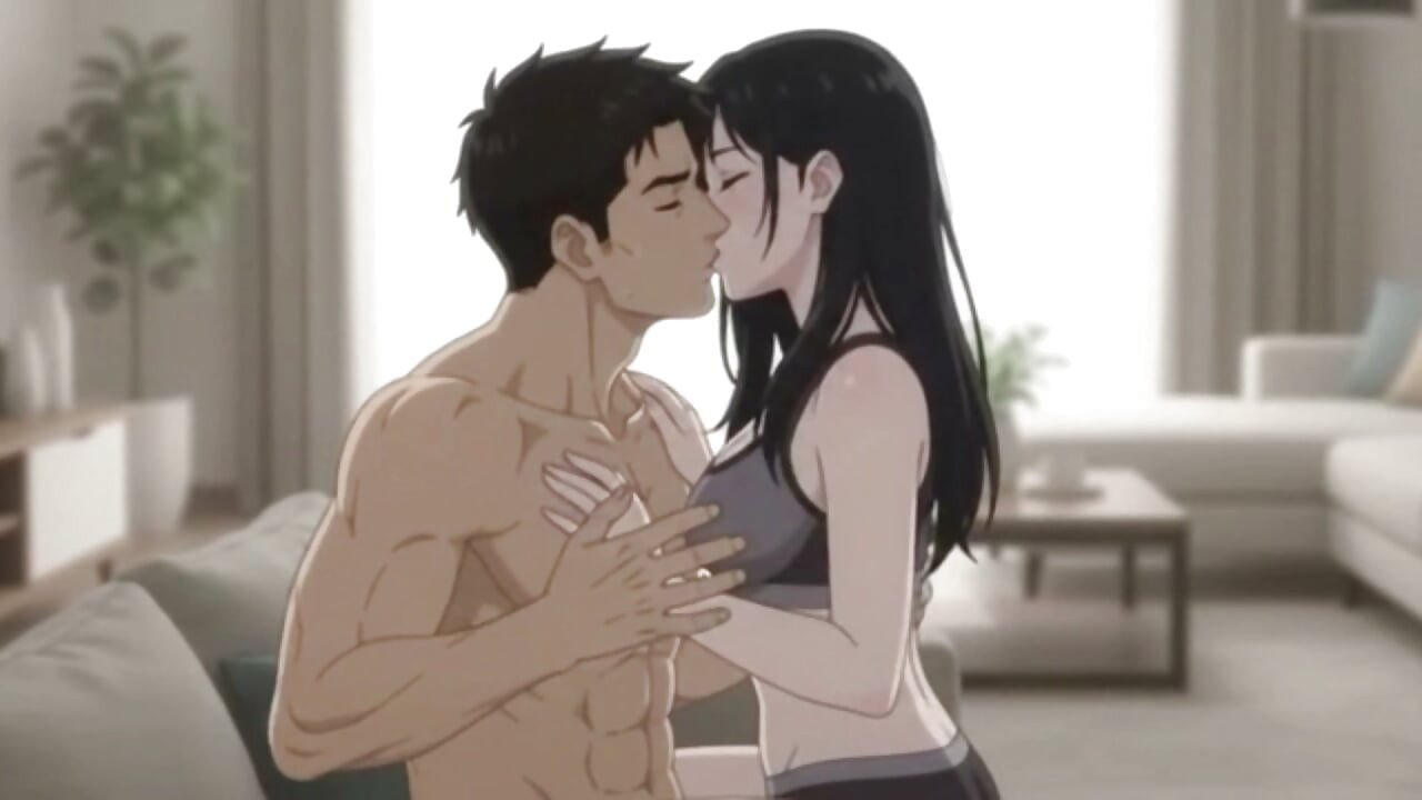 She Caught Me Looking her workout and punish me as blowjob