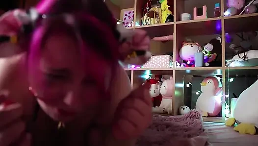 Sevimli tombul kız hucow olmak için yakalandı ve eğitildi