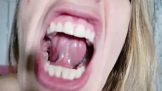 Savory Flossing Uvula and Mouth Tour Gum Stretching Sense