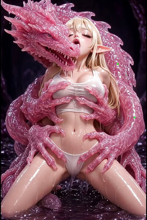 3d anime elf fucks with slime dragon