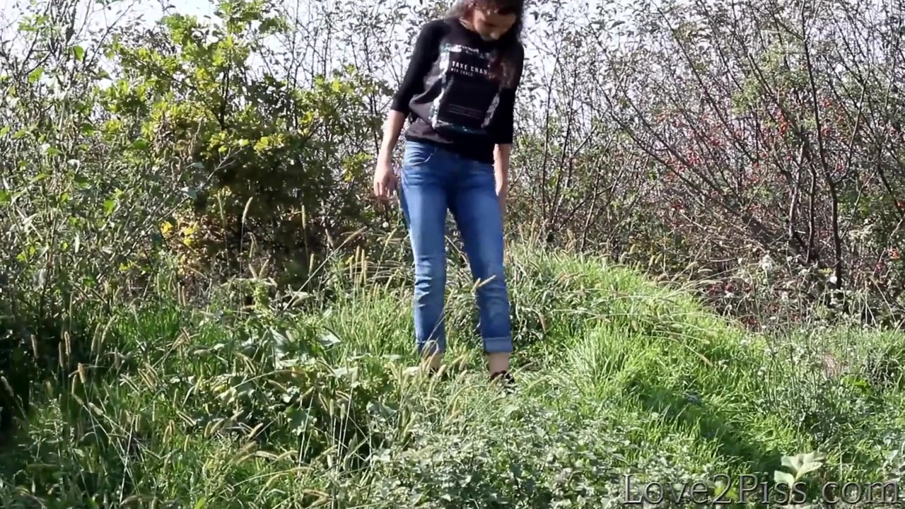 Peeing in a jar, peeing on a rain coat and on top of a hill – compilation
