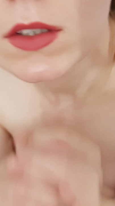 Sensual jerking off for my red lips! POV!