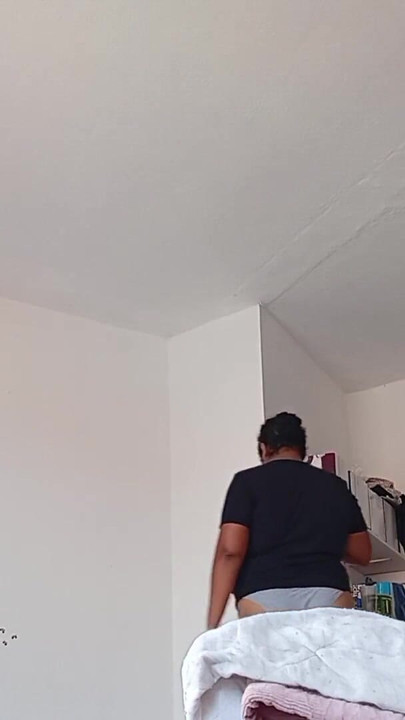 While I clean the room in my underwear my husband watches me and records me 3 | Clip 1