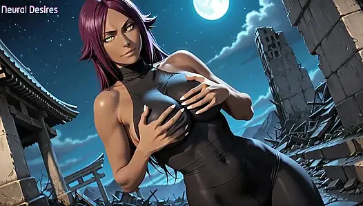 Bayangan sensual Yoruichi dalam ramping (video ai)