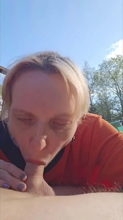 Unforgettable moment from "Hockey Mom gives outdoor blowjob!"