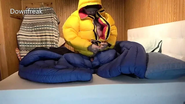 Humping Overfilled Nautica Down Puffer Jacket Until Cum