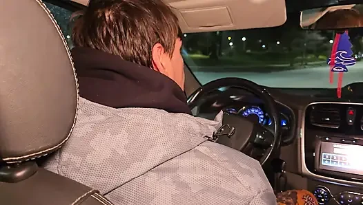 A double blowjob in my friend's car DIRTY MORBID GIRLS