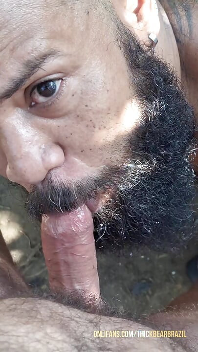 Caught on the trail: I met a guy and sucked his cock until I came in my mouth.